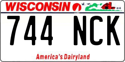 WI license plate 744NCK