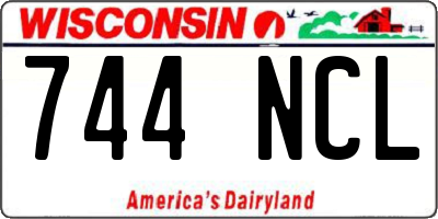 WI license plate 744NCL