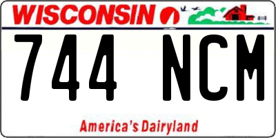 WI license plate 744NCM