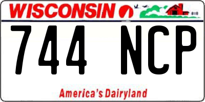WI license plate 744NCP