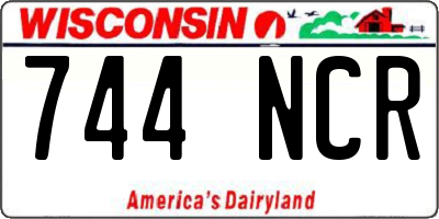 WI license plate 744NCR
