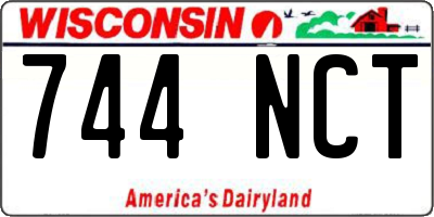 WI license plate 744NCT