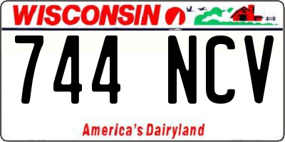 WI license plate 744NCV