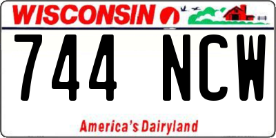 WI license plate 744NCW