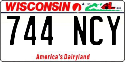 WI license plate 744NCY