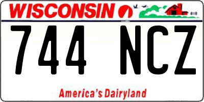 WI license plate 744NCZ
