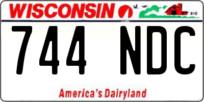 WI license plate 744NDC
