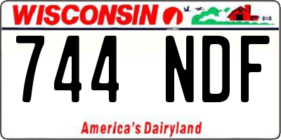 WI license plate 744NDF