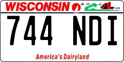 WI license plate 744NDI