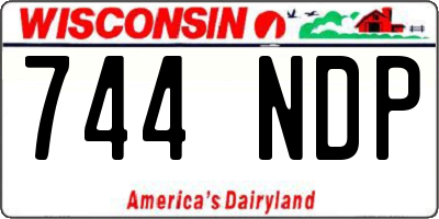 WI license plate 744NDP