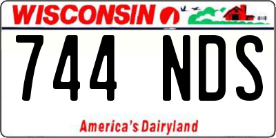 WI license plate 744NDS