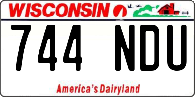 WI license plate 744NDU