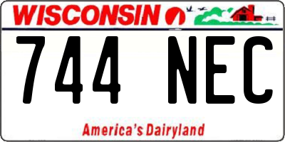 WI license plate 744NEC