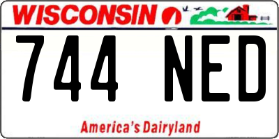 WI license plate 744NED