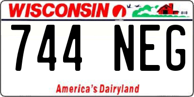 WI license plate 744NEG