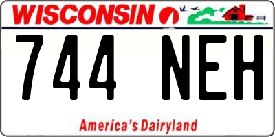 WI license plate 744NEH