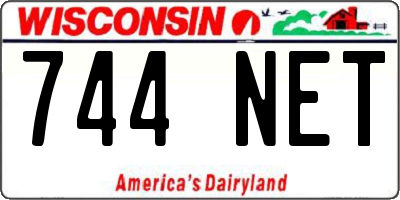 WI license plate 744NET