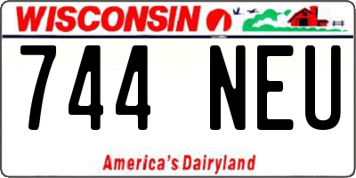 WI license plate 744NEU