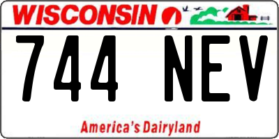 WI license plate 744NEV