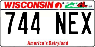 WI license plate 744NEX