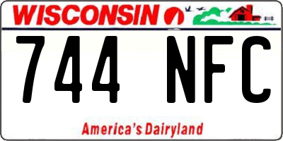 WI license plate 744NFC