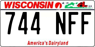 WI license plate 744NFF