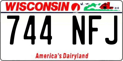 WI license plate 744NFJ