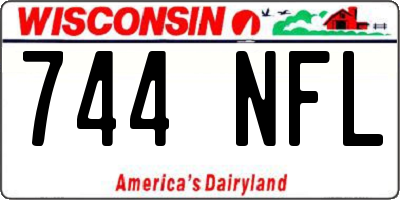 WI license plate 744NFL