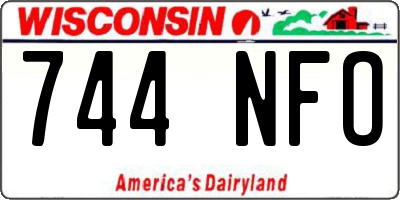 WI license plate 744NFO