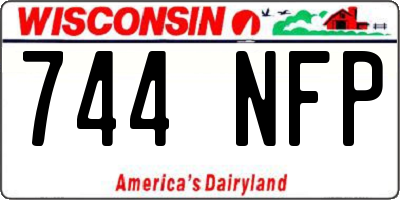 WI license plate 744NFP