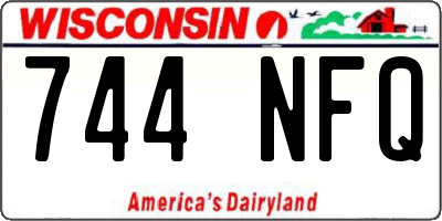 WI license plate 744NFQ