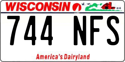 WI license plate 744NFS