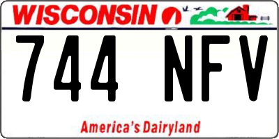 WI license plate 744NFV