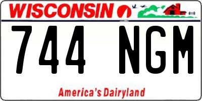 WI license plate 744NGM