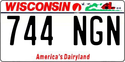 WI license plate 744NGN