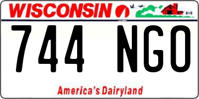 WI license plate 744NGO