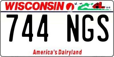 WI license plate 744NGS