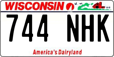 WI license plate 744NHK