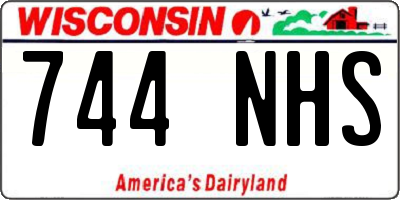 WI license plate 744NHS