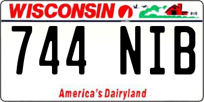 WI license plate 744NIB