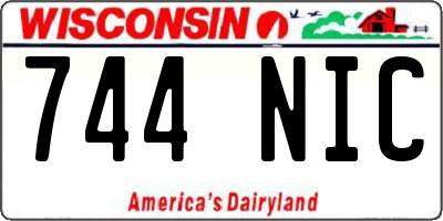 WI license plate 744NIC