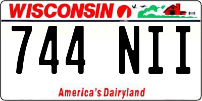 WI license plate 744NII