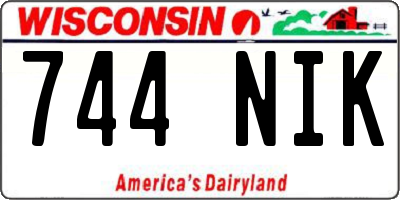 WI license plate 744NIK