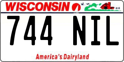 WI license plate 744NIL