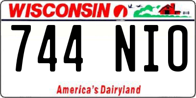 WI license plate 744NIO