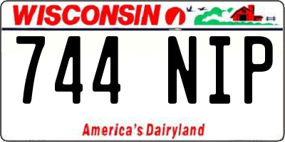 WI license plate 744NIP