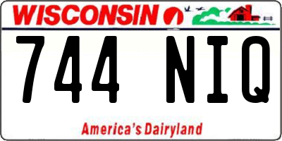 WI license plate 744NIQ