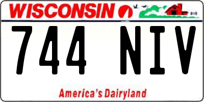 WI license plate 744NIV