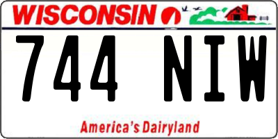 WI license plate 744NIW