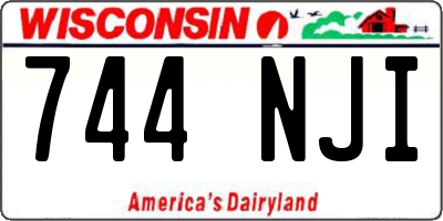 WI license plate 744NJI